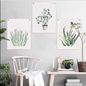 3 Green Plants Tapestries New